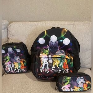 Wings of Fire backpack, lunch box and pencil case